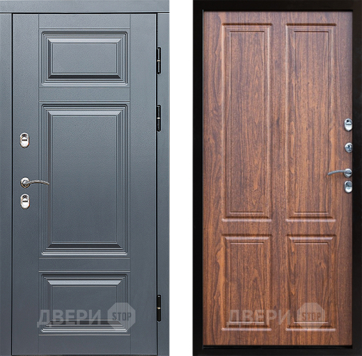 Входная металлическая Дверь Престиж TERMO с терморазрывом Премиум Грэй Премиум Орех светлый в Бронницах