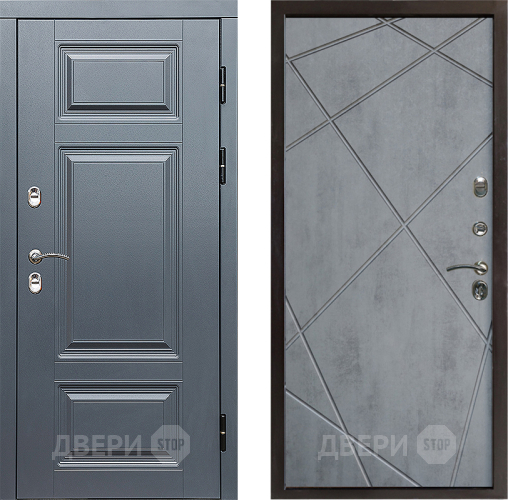 Дверь Престиж TERMO с терморазрывом Премиум Грэй Лучи Бетон темный в Бронницах