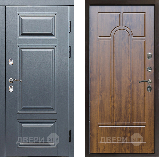 Входная металлическая Дверь Престиж TERMO с терморазрывом Премиум Грэй Арка Дуб в Бронницах