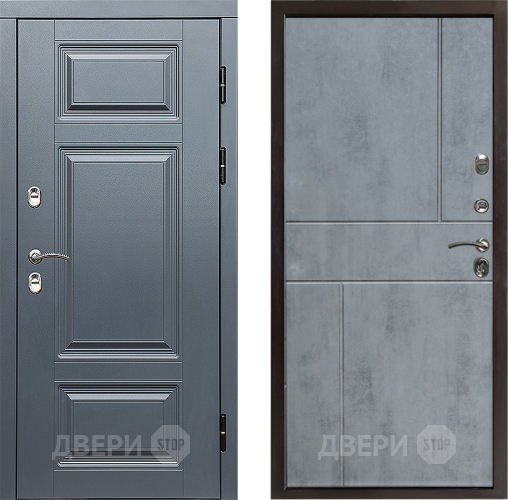 Входная металлическая Дверь Престиж TERMO с терморазрывом Премиум Грэй Горизонт Бетон темный в Бронницах