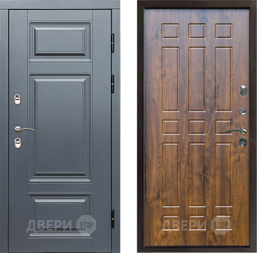Входная металлическая Дверь Престиж TERMO с терморазрывом Премиум Грэй Спарта Дуб в Бронницах