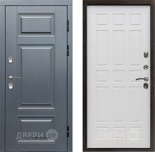 Входная металлическая Дверь Престиж TERMO с терморазрывом Премиум Грэй Спарта Лиственница белая в Бронницах