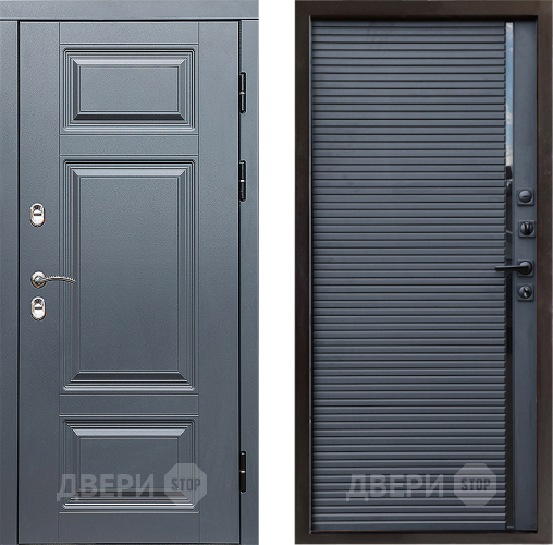 Входная металлическая Дверь Престиж TERMO с терморазрывом Премиум Грэй Porte Черный кварц в Бронницах