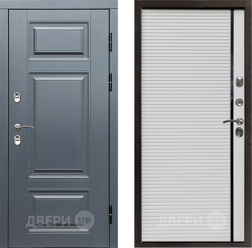 Входная металлическая Дверь Престиж TERMO с терморазрывом Премиум Грэй Porte Белый в Бронницах