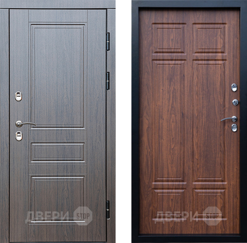 Входная металлическая Дверь Престиж TERMO с терморазрывом Классика Премиум Орех темный в Бронницах