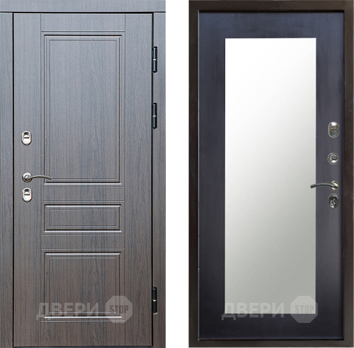 Входная металлическая Дверь Престиж TERMO с терморазрывом Классика Зеркало пастораль Венге в Бронницах