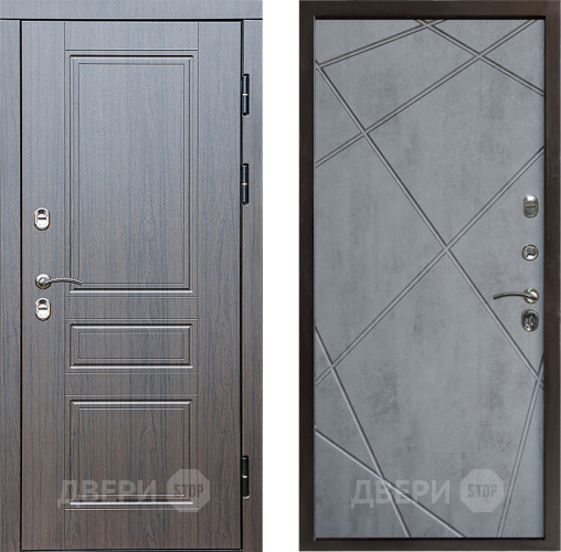 Входная металлическая Дверь Престиж TERMO с терморазрывом Классика Лучи Бетон темный в Бронницах