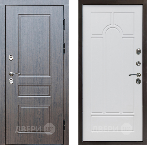 Входная металлическая Дверь Престиж TERMO с терморазрывом Классика Арка Белое дерево в Бронницах