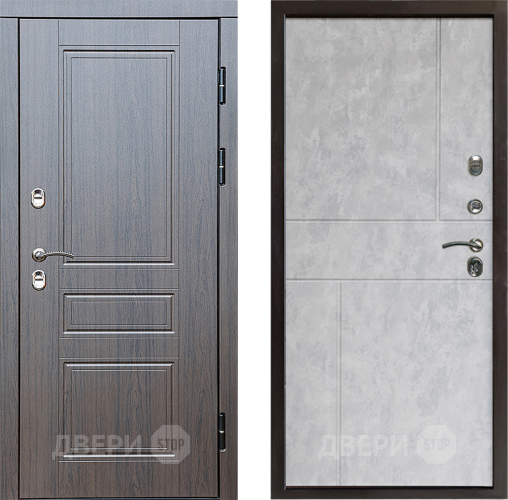 Входная металлическая Дверь Престиж TERMO с терморазрывом Классика Горизонт Бетон светлый в Бронницах