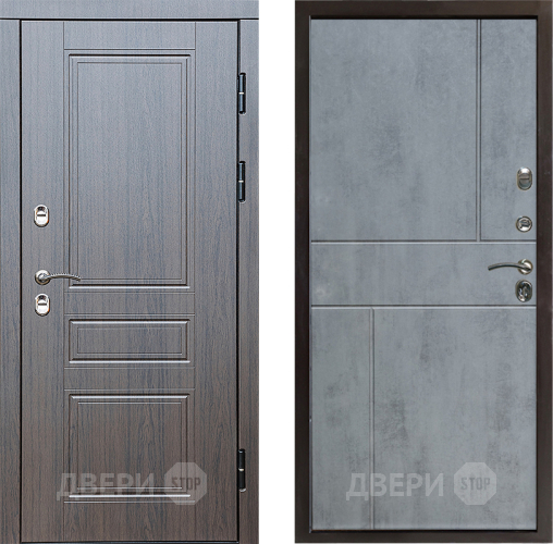 Входная металлическая Дверь Престиж TERMO с терморазрывом Классика Горизонт Бетон темный в Бронницах