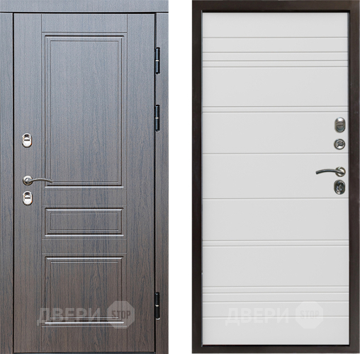 Входная металлическая Дверь Престиж TERMO с терморазрывом Классика Line Белый в Бронницах