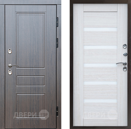 Входная металлическая Дверь Престиж TERMO с терморазрывом Классика Царга Лиственница белая в Бронницах