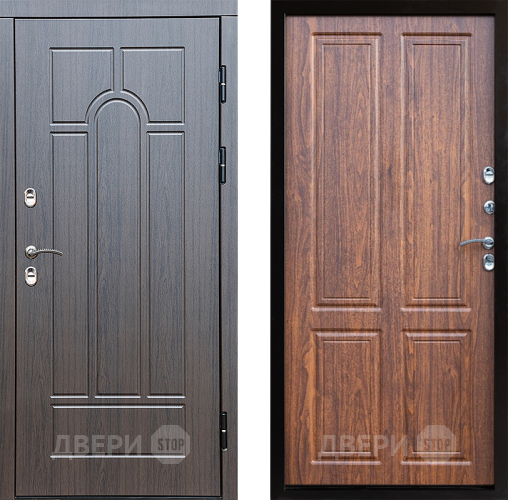 Входная металлическая Дверь Престиж TERMO с терморазрывом Арка Премиум Орех светлый в Бронницах