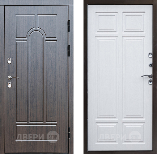 Входная металлическая Дверь Престиж TERMO с терморазрывом Арка Премиум Лиственница белая в Бронницах