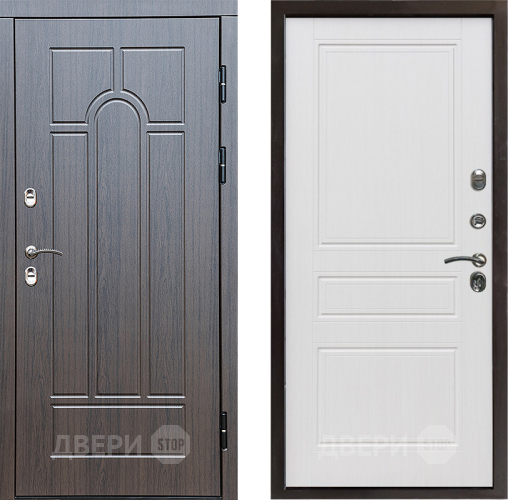 Входная металлическая Дверь Престиж TERMO с терморазрывом Арка Классика Белое дерево в Бронницах