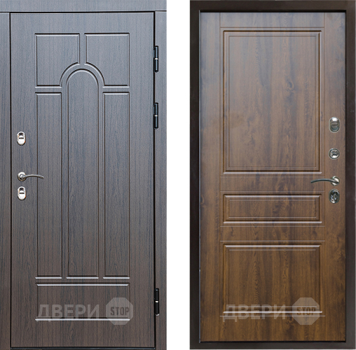 Входная металлическая Дверь Престиж TERMO с терморазрывом Арка Классика Дуб в Бронницах