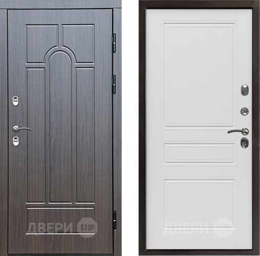 Входная металлическая Дверь Престиж TERMO с терморазрывом Арка Классика Лиственница белая в Бронницах