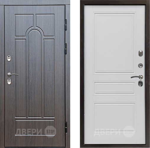 Входная металлическая Дверь Престиж TERMO с терморазрывом Арка Классика Белый матовый в Бронницах