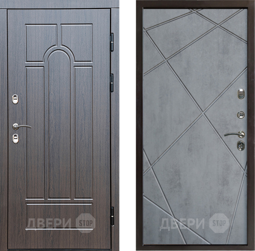 Входная металлическая Дверь Престиж TERMO с терморазрывом Арка Лучи Бетон темный в Бронницах