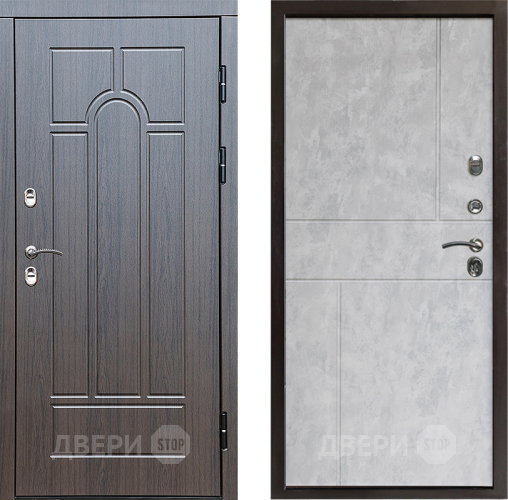 Входная металлическая Дверь Престиж TERMO с терморазрывом Арка Горизонт Бетон светлый в Бронницах