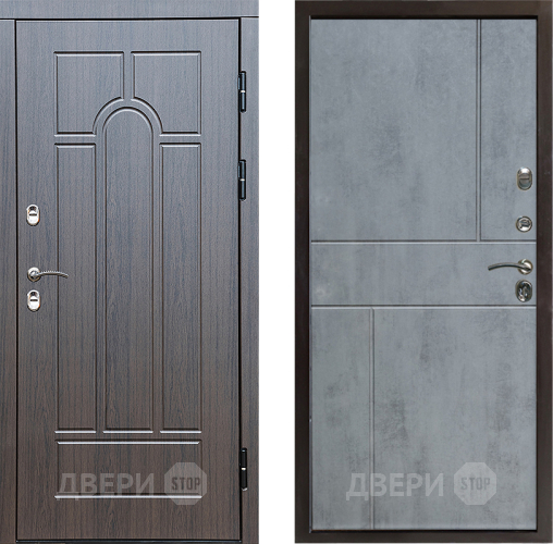 Входная металлическая Дверь Престиж TERMO с терморазрывом Арка Горизонт Бетон темный в Бронницах