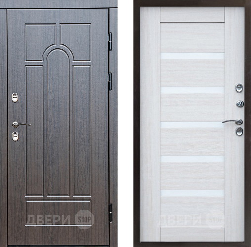 Входная металлическая Дверь Престиж TERMO с терморазрывом Арка Царга Лиственница белая в Бронницах