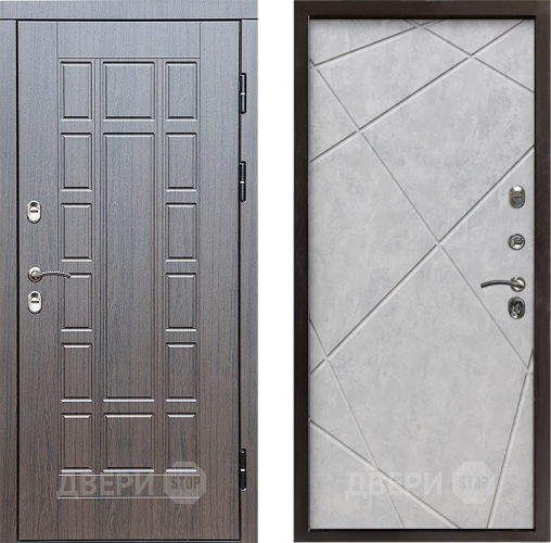 Входная металлическая Дверь Престиж TERMO с терморазрывом Престиж Лучи Бетон светлый в Бронницах