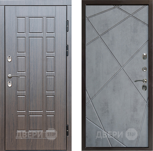 Входная металлическая Дверь Престиж TERMO с терморазрывом Престиж Лучи Бетон темный в Бронницах