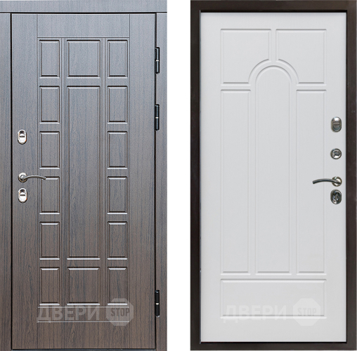 Входная металлическая Дверь Престиж TERMO с терморазрывом Престиж Арка Белое дерево в Бронницах