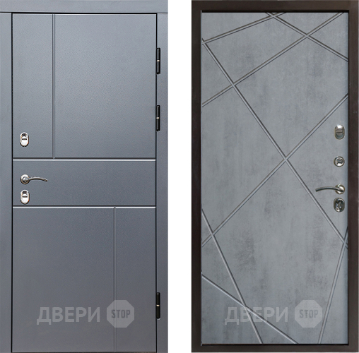 Входная металлическая Дверь Престиж TERMO с терморазрывом Горизонт Грэй Лучи Бетон темный в Бронницах
