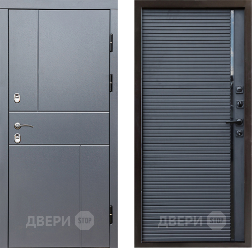 Входная металлическая Дверь Престиж TERMO с терморазрывом Горизонт Грэй Porte Черный кварц в Бронницах