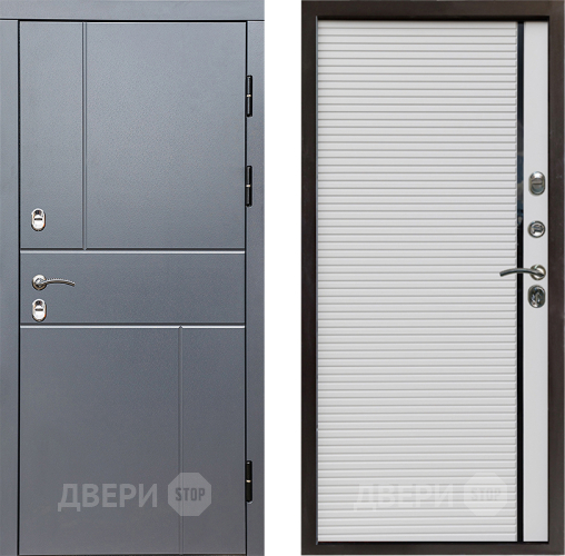 Входная металлическая Дверь Престиж TERMO с терморазрывом Горизонт Грэй Porte Белый в Бронницах