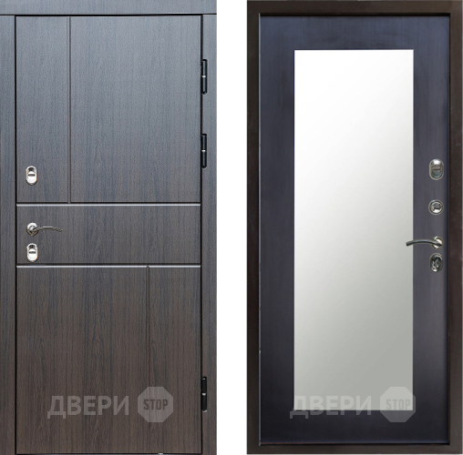 Входная металлическая Дверь Престиж TERMO с терморазрывом Горизонт Венге Зеркало пастораль Венге в Бронницах