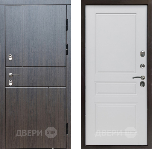 Входная металлическая Дверь Престиж TERMO с терморазрывом Горизонт Венге Классика Белый матовый в Бронницах