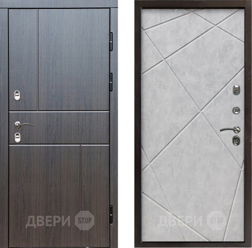 Входная металлическая Дверь Престиж TERMO с терморазрывом Горизонт Венге Лучи Бетон светлый в Бронницах