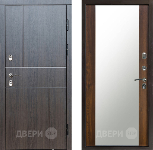 Входная металлическая Дверь Престиж TERMO с терморазрывом Горизонт Венге Зеркало Дуб в Бронницах