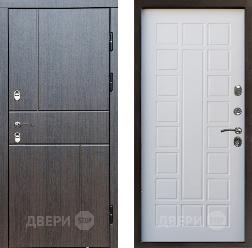 Входная металлическая Дверь Престиж TERMO с терморазрывом Горизонт Венге Престиж Белое дерево в Бронницах