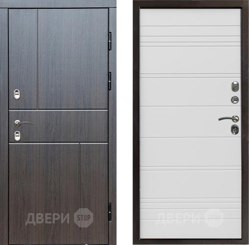 Входная металлическая Дверь Престиж TERMO с терморазрывом Горизонт Венге Line Белый в Бронницах