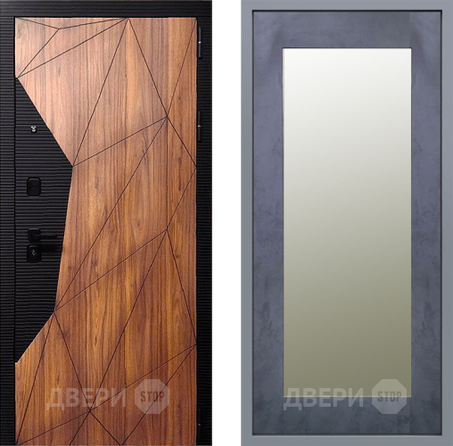 Дверь Заводские двери Морра Зеркало Модерн Бетон темный в Бронницах