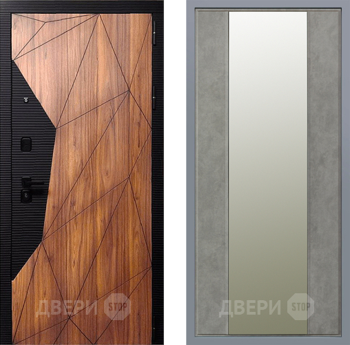 Дверь Заводские двери Морра Зеркало Макси Бетон темный в Бронницах