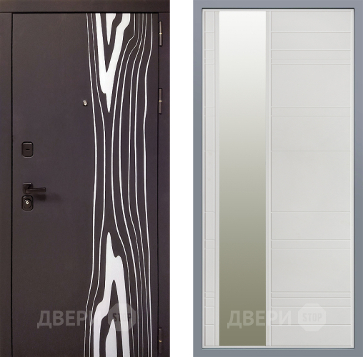 Дверь Заводские двери Леванте Зеркало Лира Белый софт в Бронницах