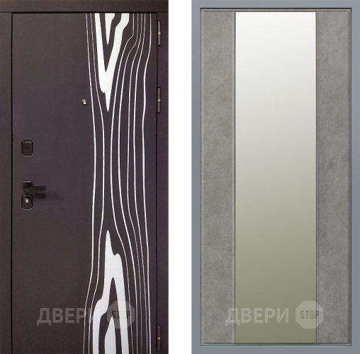 Дверь Заводские двери Леванте Зеркало Макси Бетон темный в Бронницах