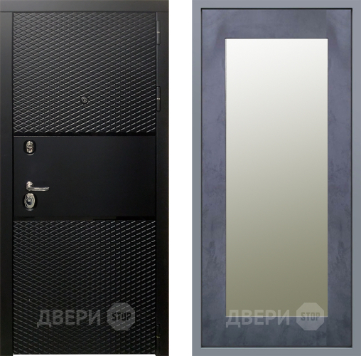 Дверь Заводские двери Тефлон Зеркало Модерн Бетон темный в Бронницах