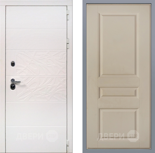 Дверь Заводские двери Дэко Вайт Стокгольм Шампань в Бронницах