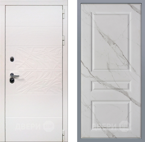 Дверь Заводские двери Дэко Вайт Стокгольм Мрамор белый в Бронницах