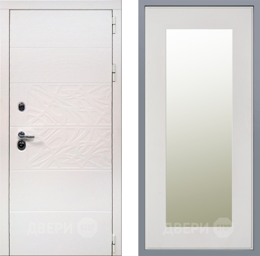 Дверь Заводские двери Дэко Вайт Зеркало Модерн Белый софт в Бронницах