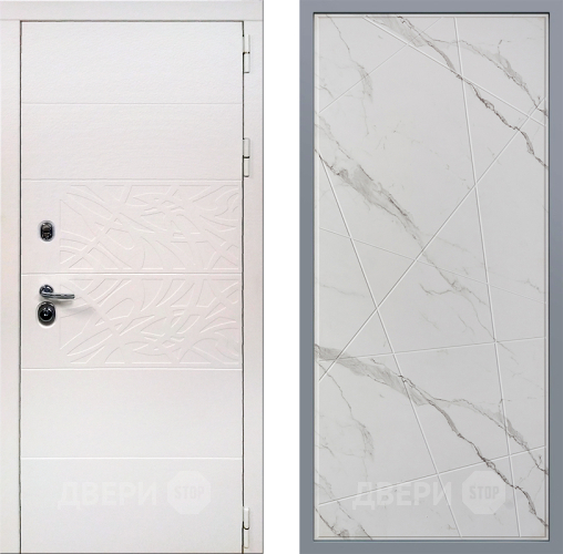 Дверь Заводские двери Дэко Вайт Флитта Мрамор белый в Бронницах