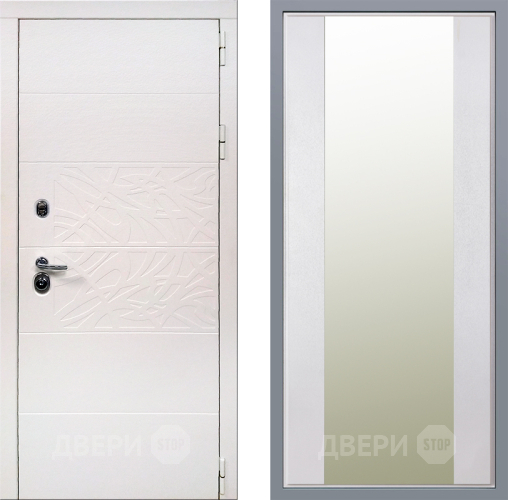 Дверь Заводские двери Дэко Вайт Зеркало Макси Белый шелк в Бронницах