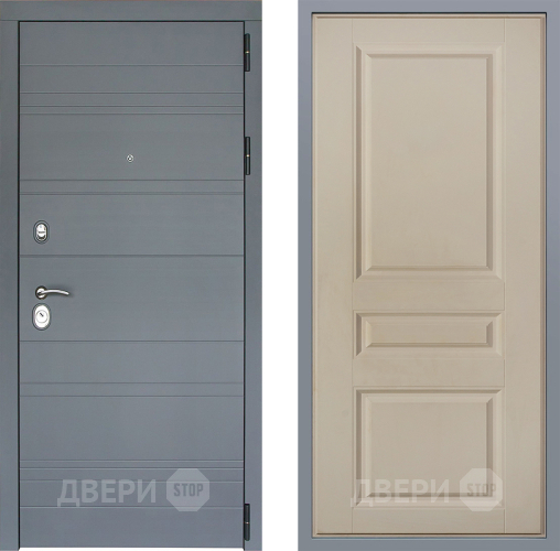 Дверь Заводские двери Лира Софт графит Стокгольм Шампань в Бронницах