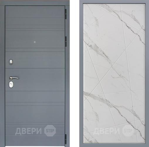 Дверь Заводские двери Лира Софт графит Флитта Мрамор белый в Бронницах